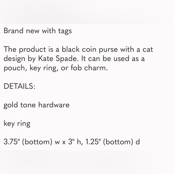 NWT Kate Spade Meow Coin Purse - Picture 6 of 6